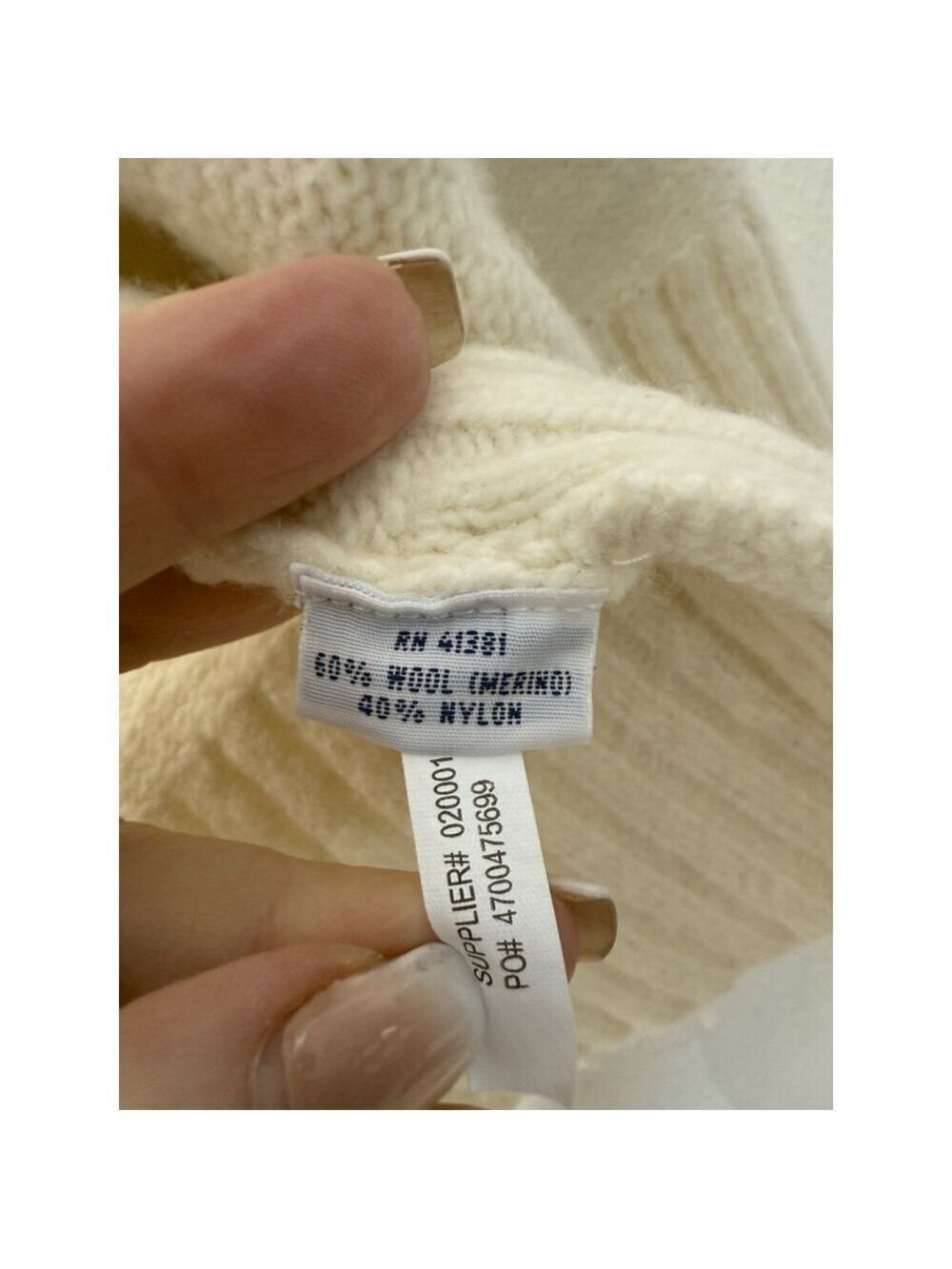 Polo Ralph Lauren Wool Open Front Cardigan Sweater Med Women Cream Pocket Preppy - Picture 7 of 10